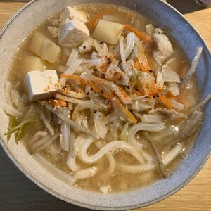 残った豚汁で！豚汁うどん